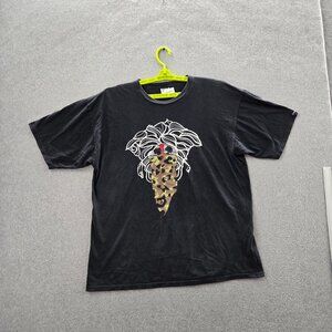Crooks & Castles Men Shirt X-LARGE Black Graphic Medusa Camouflage Streetwear
